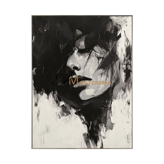 Black And White Abstract Art | Art Portraits | Beautiful Woman Painting | Large Wall Art #AP032