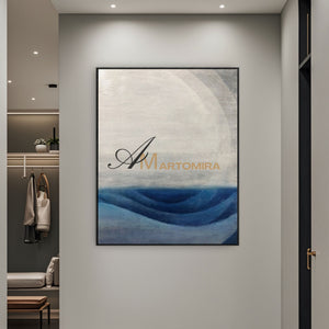 Abstract Art Paintings | Blue White Abstract Painting | Canvas Painting Wall Decor #SH012