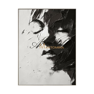 Black And White Abstract Art | Art Portraits|Beautiful Woman Painting | Large Canvas Wall Art #AP033