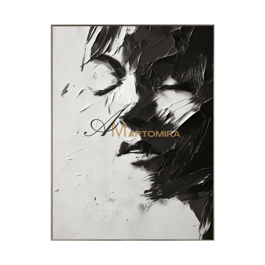 Black And White Abstract Art | Art Portraits|Beautiful Woman Painting | Large Canvas Wall Art #AP033