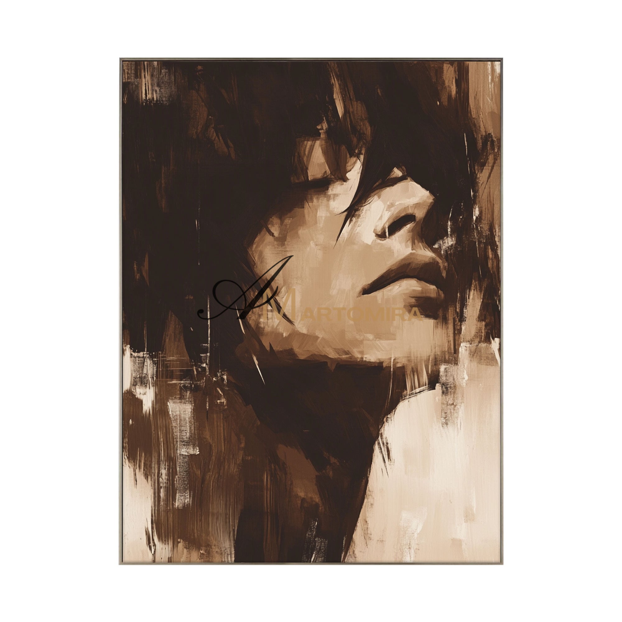 Kunstporträts | Gemälde einer schönen Frau | Acryl-Wandbild | Großes Wandbild #AP034