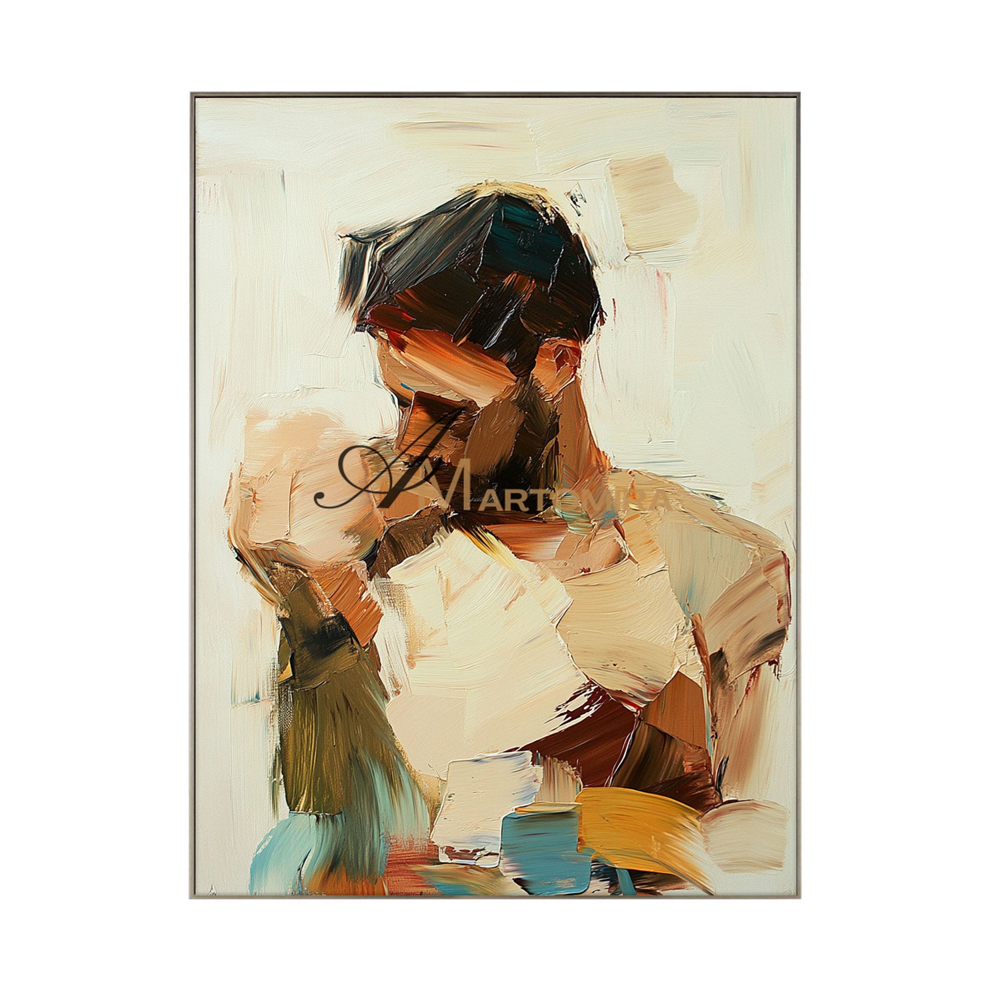 Lovers Art | Abstract Portraits | Abstract Art Paintings | Large Canvas Wall Art #AP035