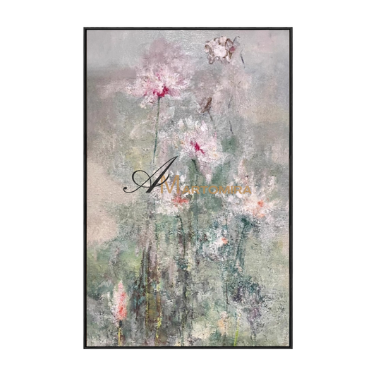 Flower Canvas Painting | Impressionist Flowers | Floral Wall Art For Living Room | Acrylic Paint #MF088