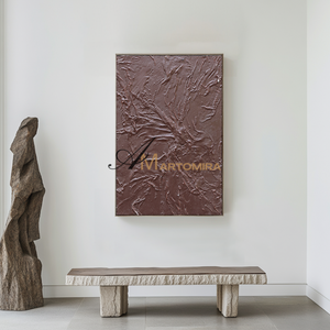 Large Textured Wall Art | Brown Wall Art | Textured Canvas Art | Modern Abstract Art #DF046
