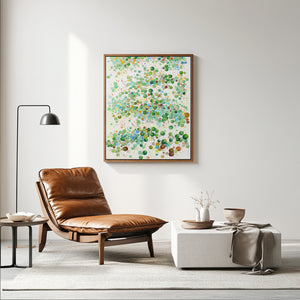 Green Abstract Art | Absrract Circle Paintings | Modern Abstract Art | Wall Art For Bedroom #DF031