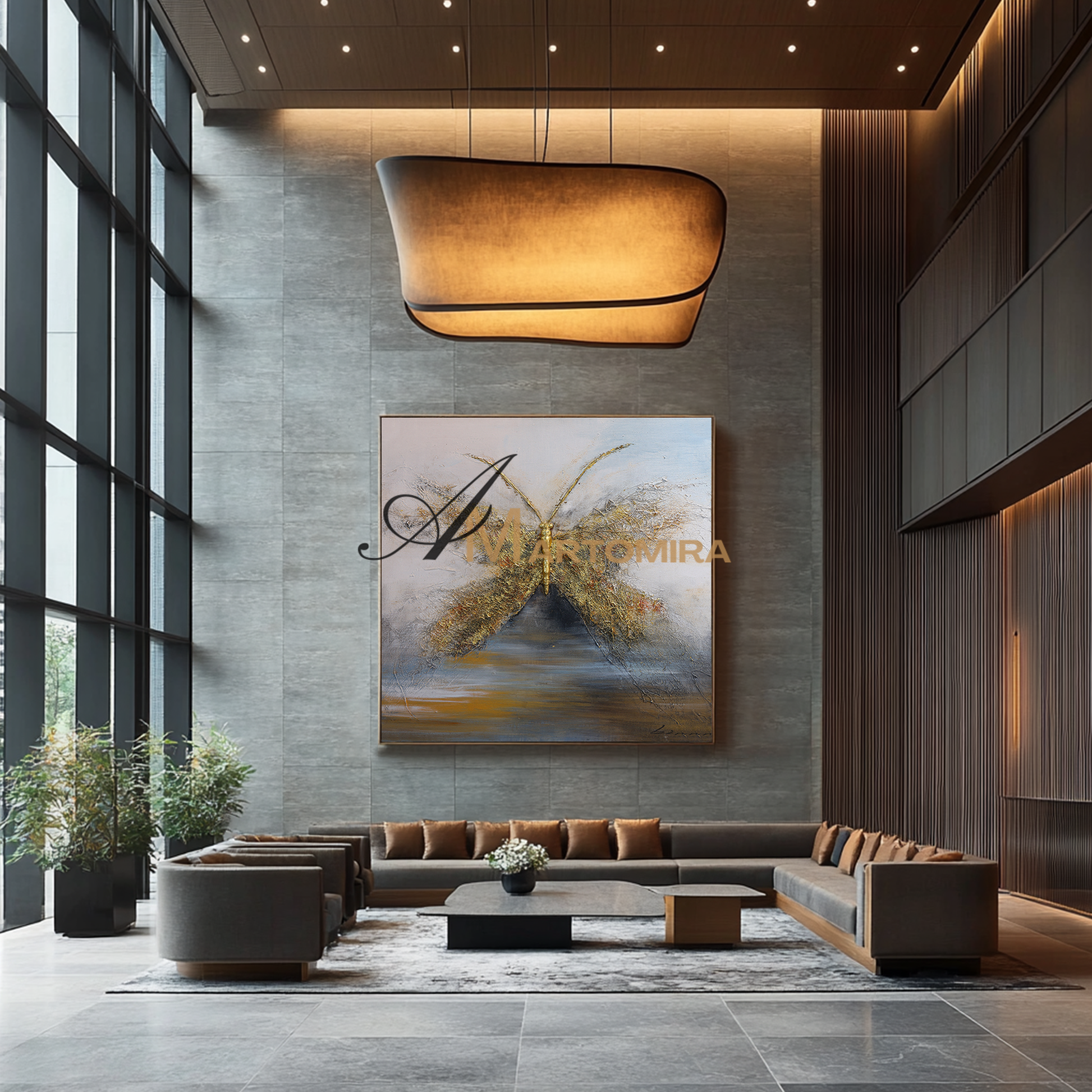 Animal Wall Art | Butterfly Painting| Textured Wall Art For Living Room | Gold Wall Art #DF056