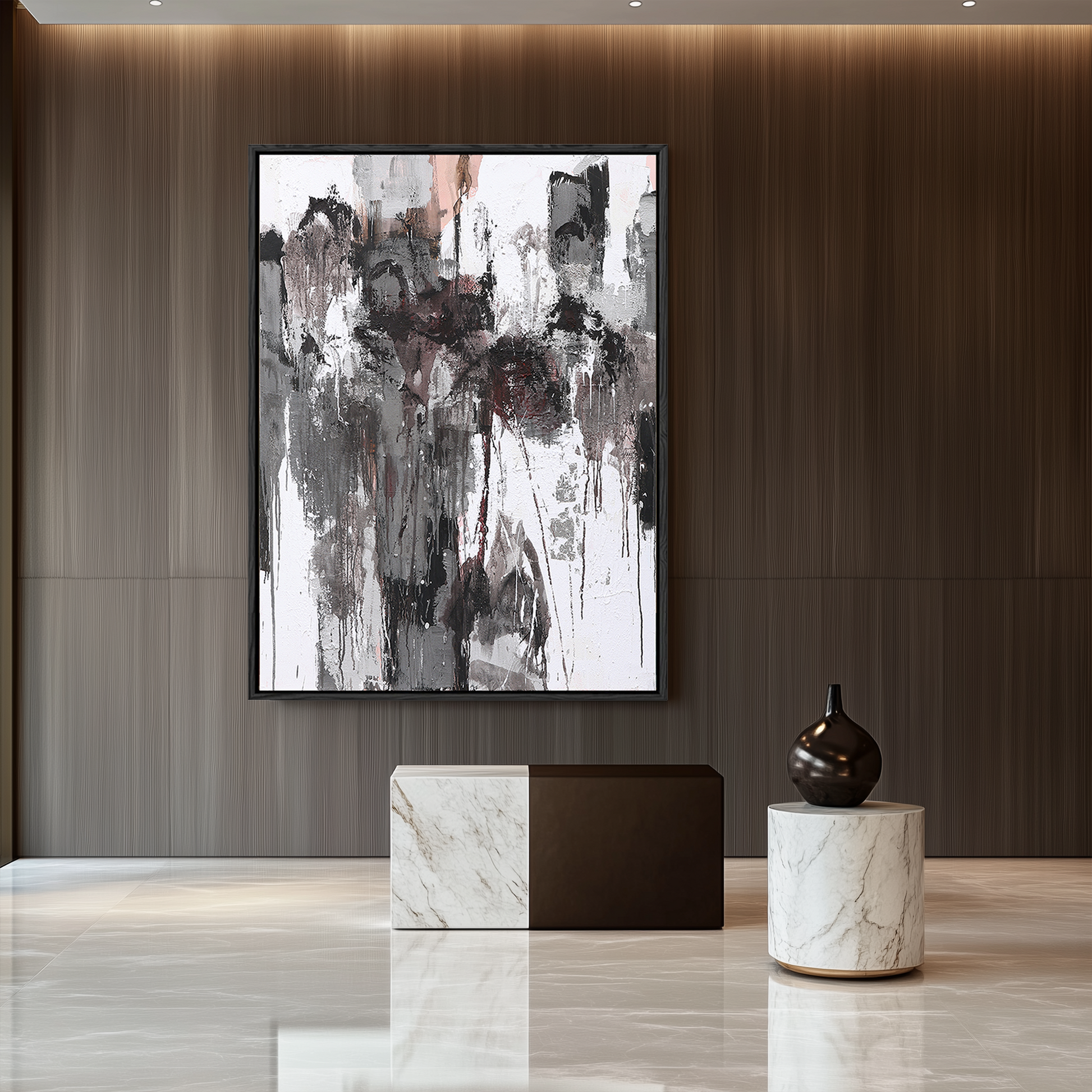 Black And White Canvas Art | Modern Abstract Art | Large Art Canvas #DF029