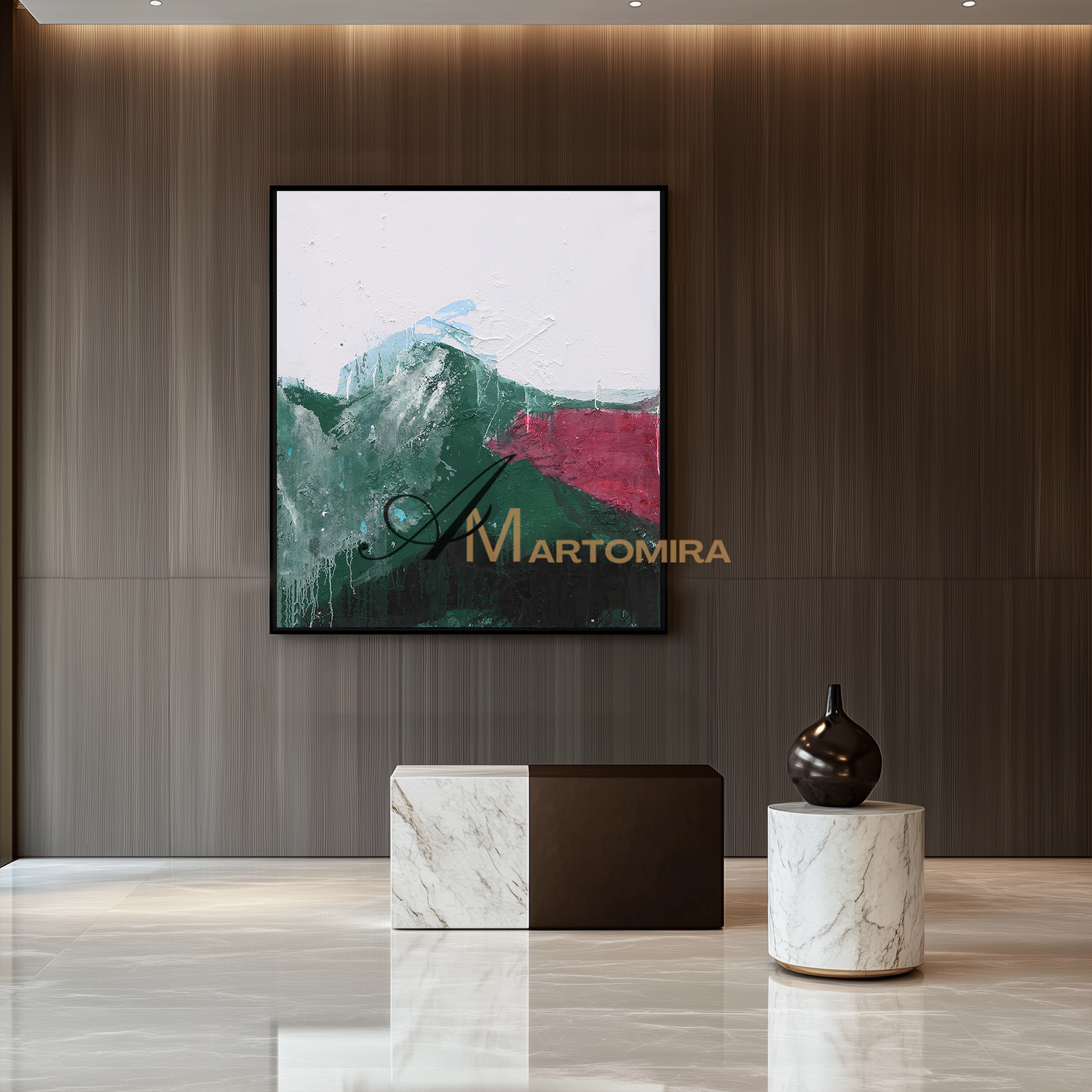 Abstract Landscape Art | Mountain Landscape Art | Green Abstract Art | Wall Art For Living Room   #DF050