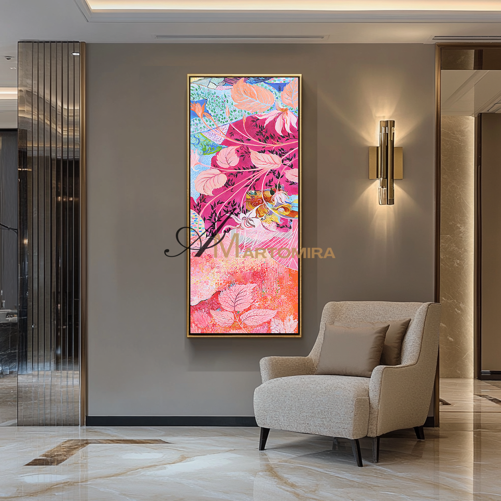 Colorful Flower Wall Art | Colorful Abstract Art | Abstract Painting Floral | Canvas Art Wall Decor #DF045