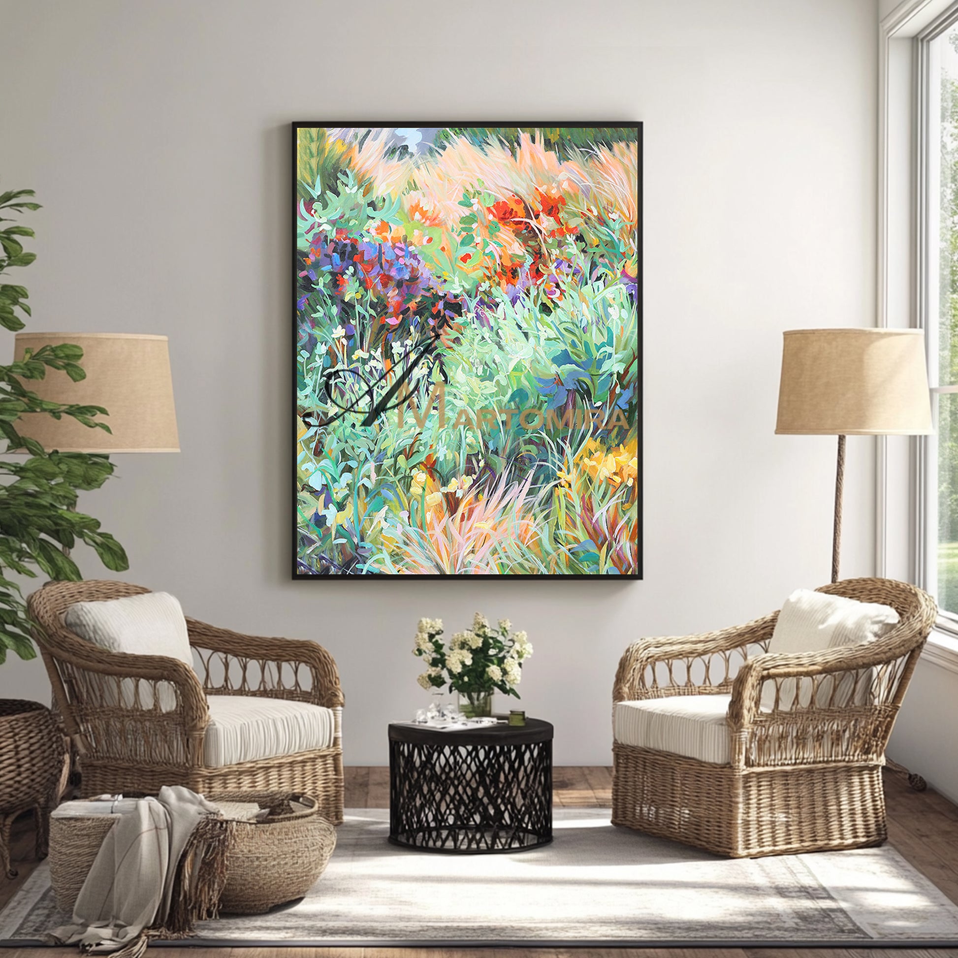 Grass Painting | Painting Grass Green | Colorful Wall Art | Modern Wall Decor Art #DF044