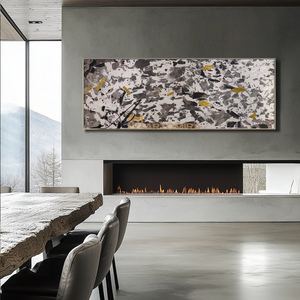 Black And White Wall Art | Abstract Art | Modern Abstract Wall Art | Large Horizontal Wall Art #DF052