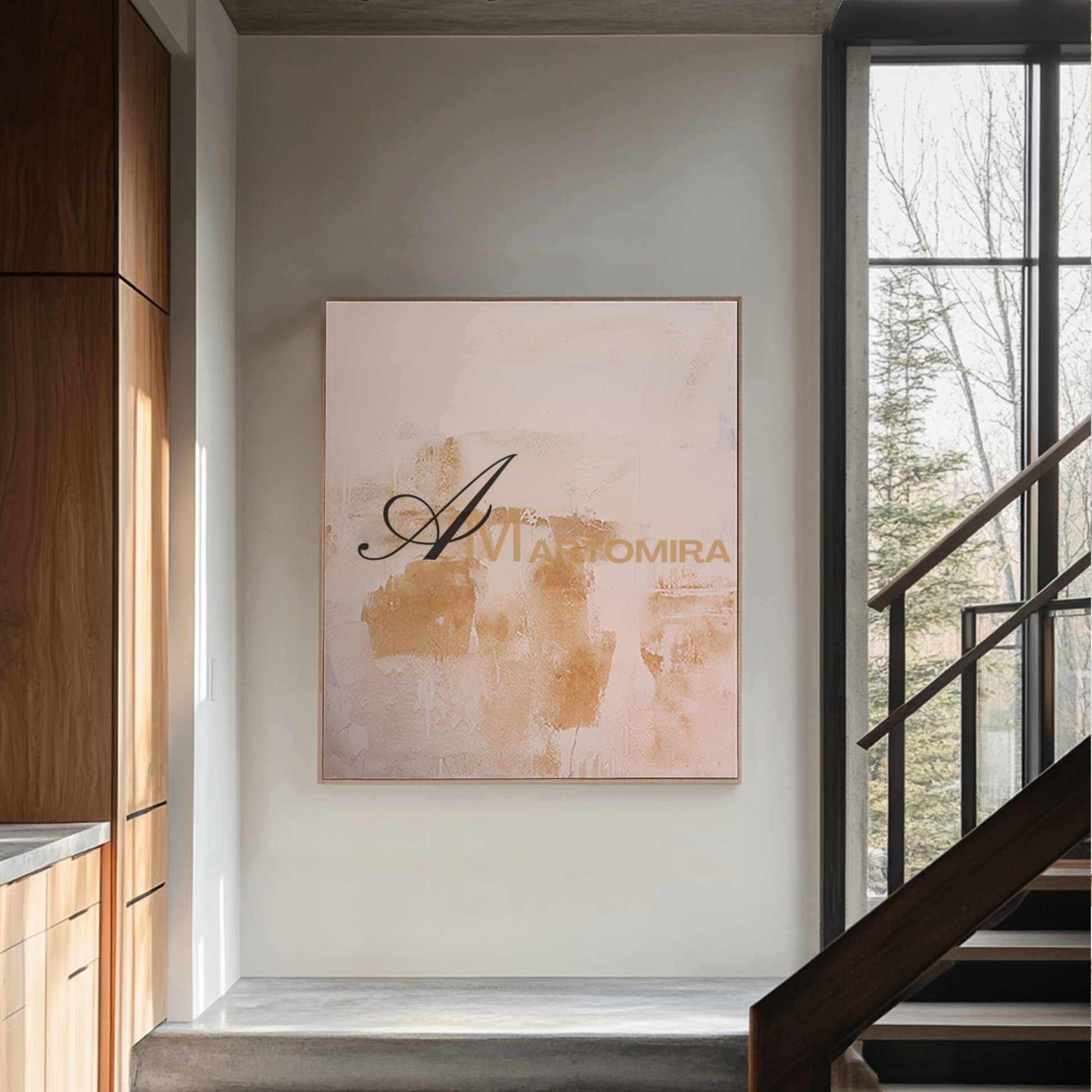 Wabi Sabi Art | Brown Abstract Art | Abstract Minimalist Art | Abstract Wall Art For Living Room #DF054