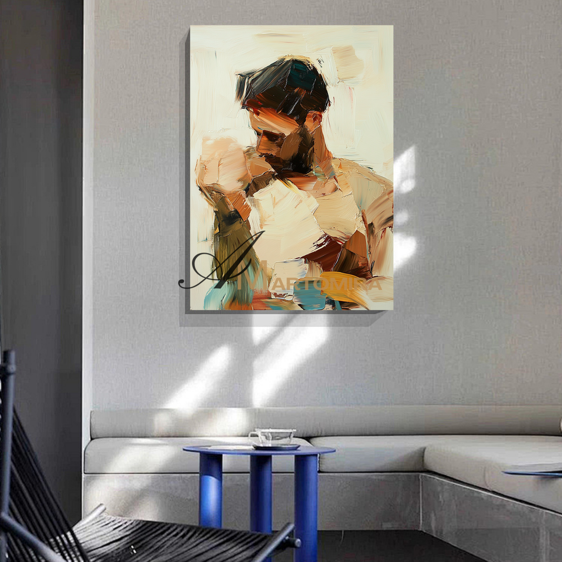 Lovers Art | Abstract Portraits | Abstract Art Paintings | Large Canvas Wall Art #AP035