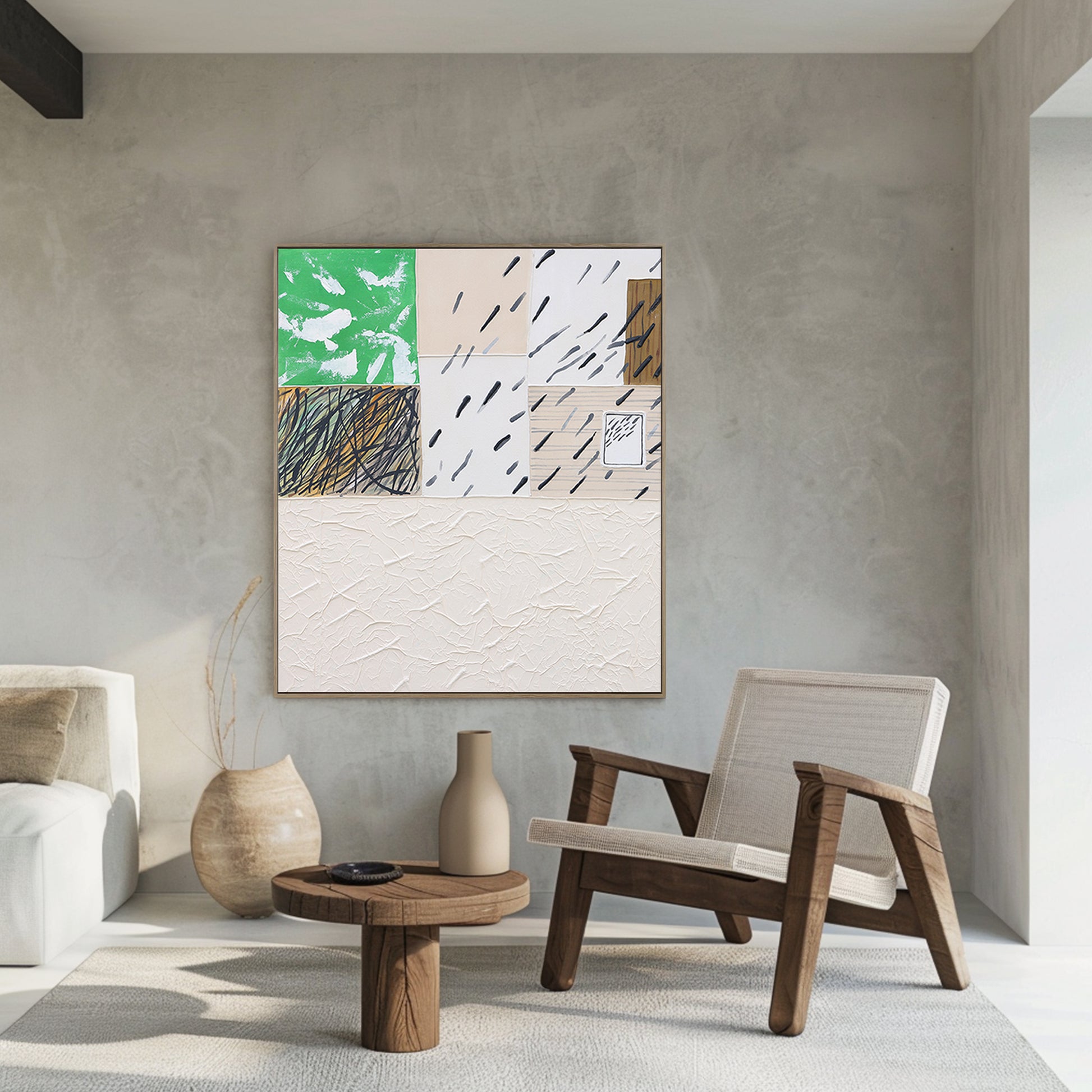 Large Textured Wall Art | Minimalist Paint | Minimalist Abstract Art | Abstract Geometric Wall Art #DF037