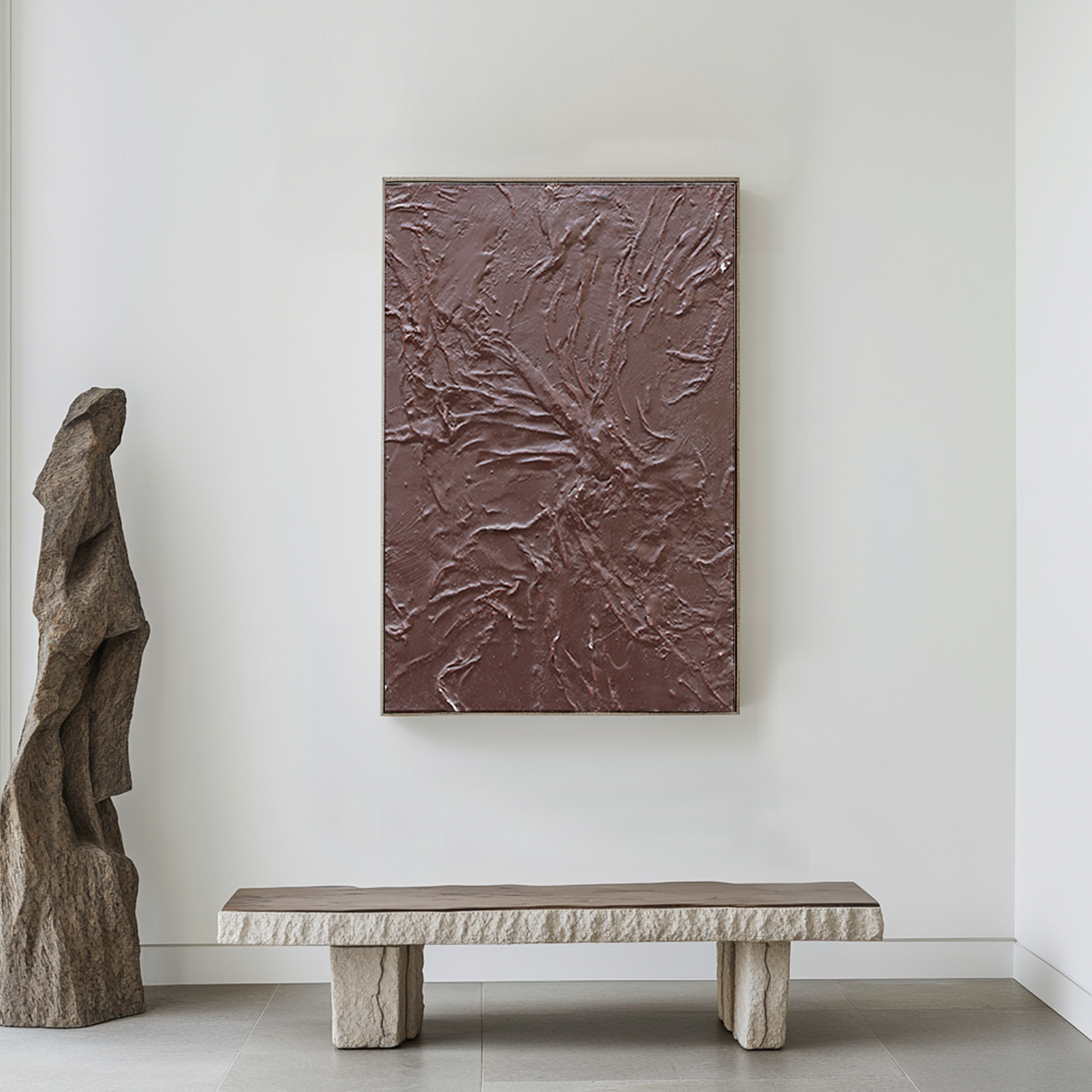 Large Textured Wall Art | Brown Wall Art | Textured Canvas Art | Modern Abstract Art #DF046