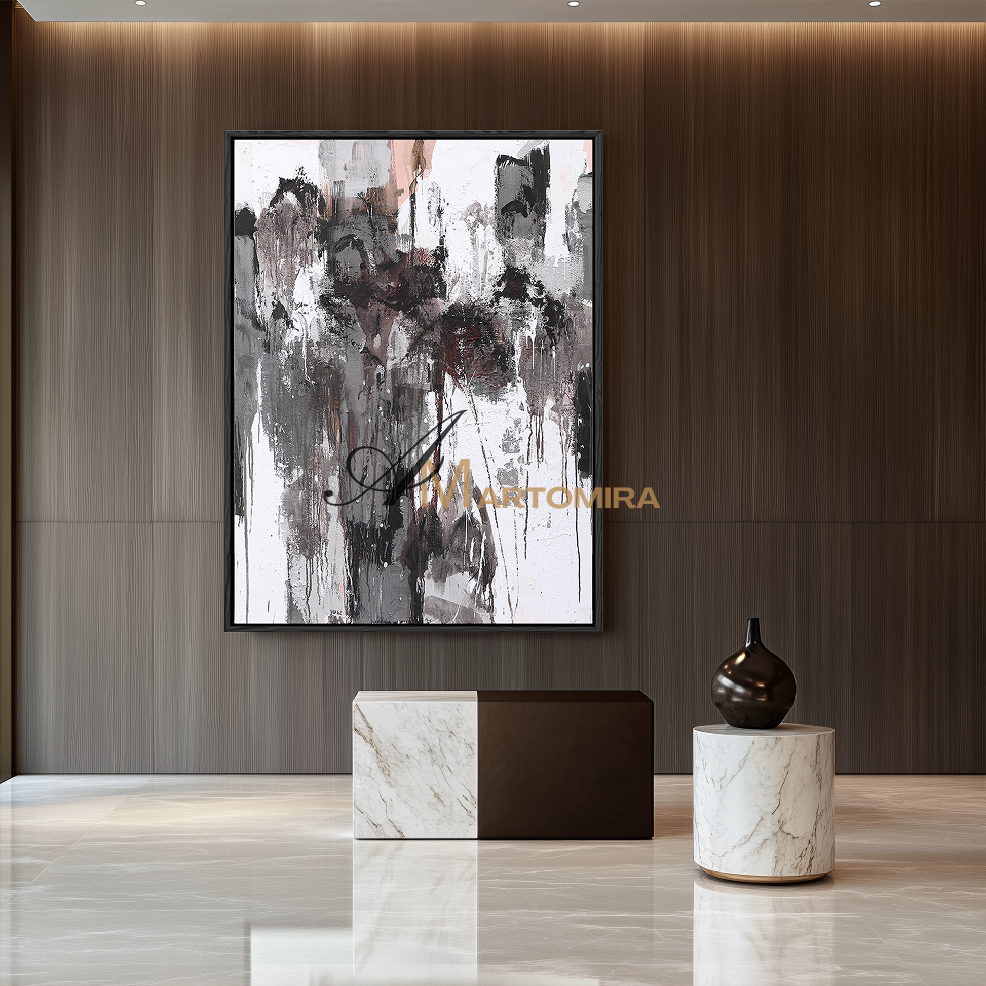 Black And White Canvas Art | Modern Abstract Art | Large Art Canvas #DF029