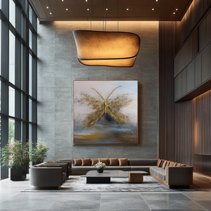 Animal Wall Art | Butterfly Painting| Textured Wall Art For Living Room | Gold Wall Art #DF056
