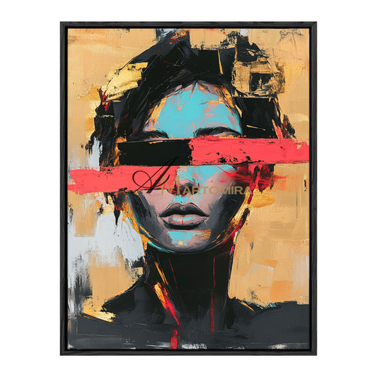 Abstract Portraits | Yellow And Black Wall Art | Large Canvas Wall Art | Woman Painting #AP007