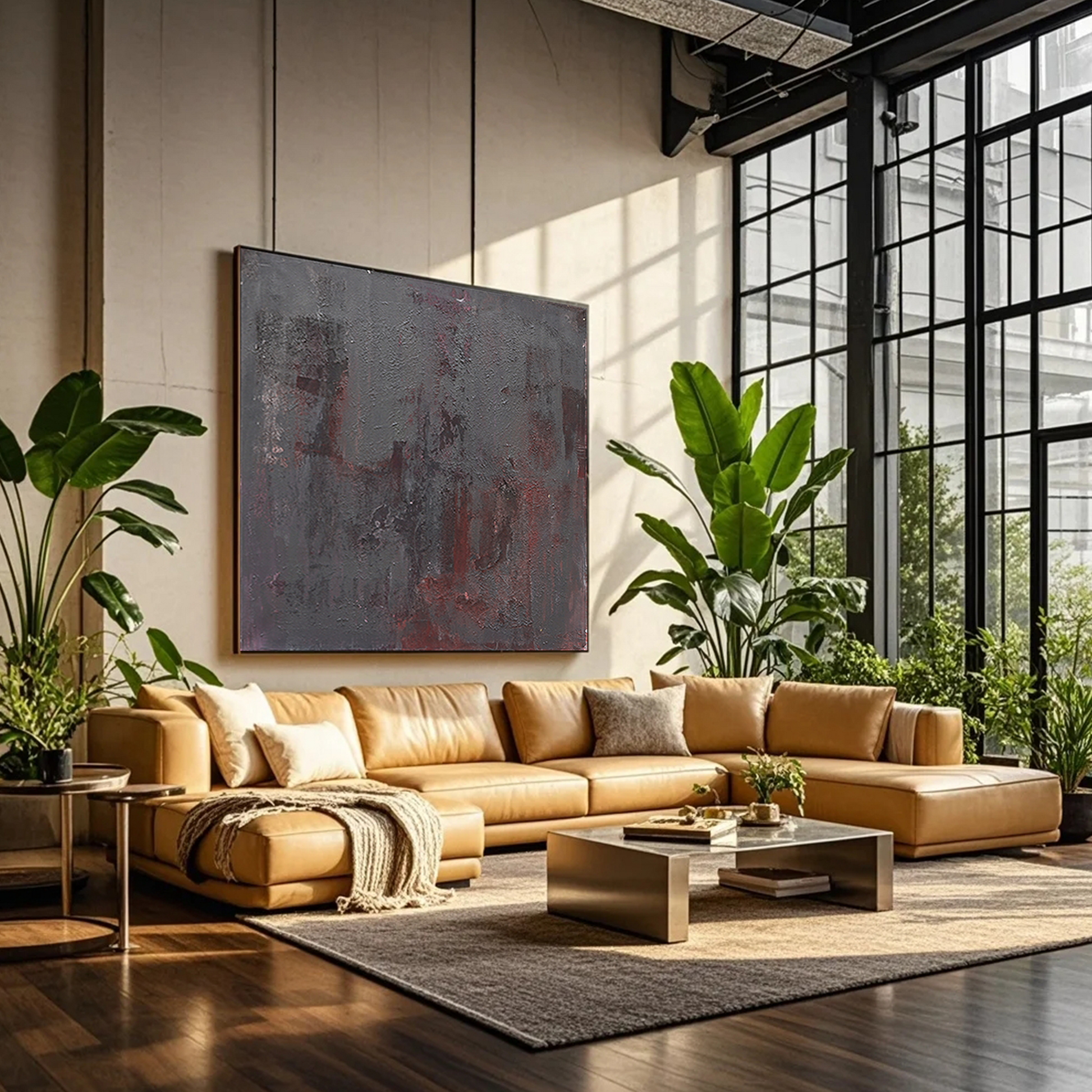 Black Wall Art | Contemporary Abstract Wall Art | Large Abstract Canvas Art #DF048