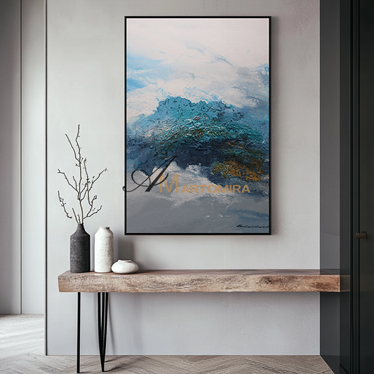 Abstract Landscape Art | Abstract Painting Mountains | Landscape Wall Art For Living Room #DF058