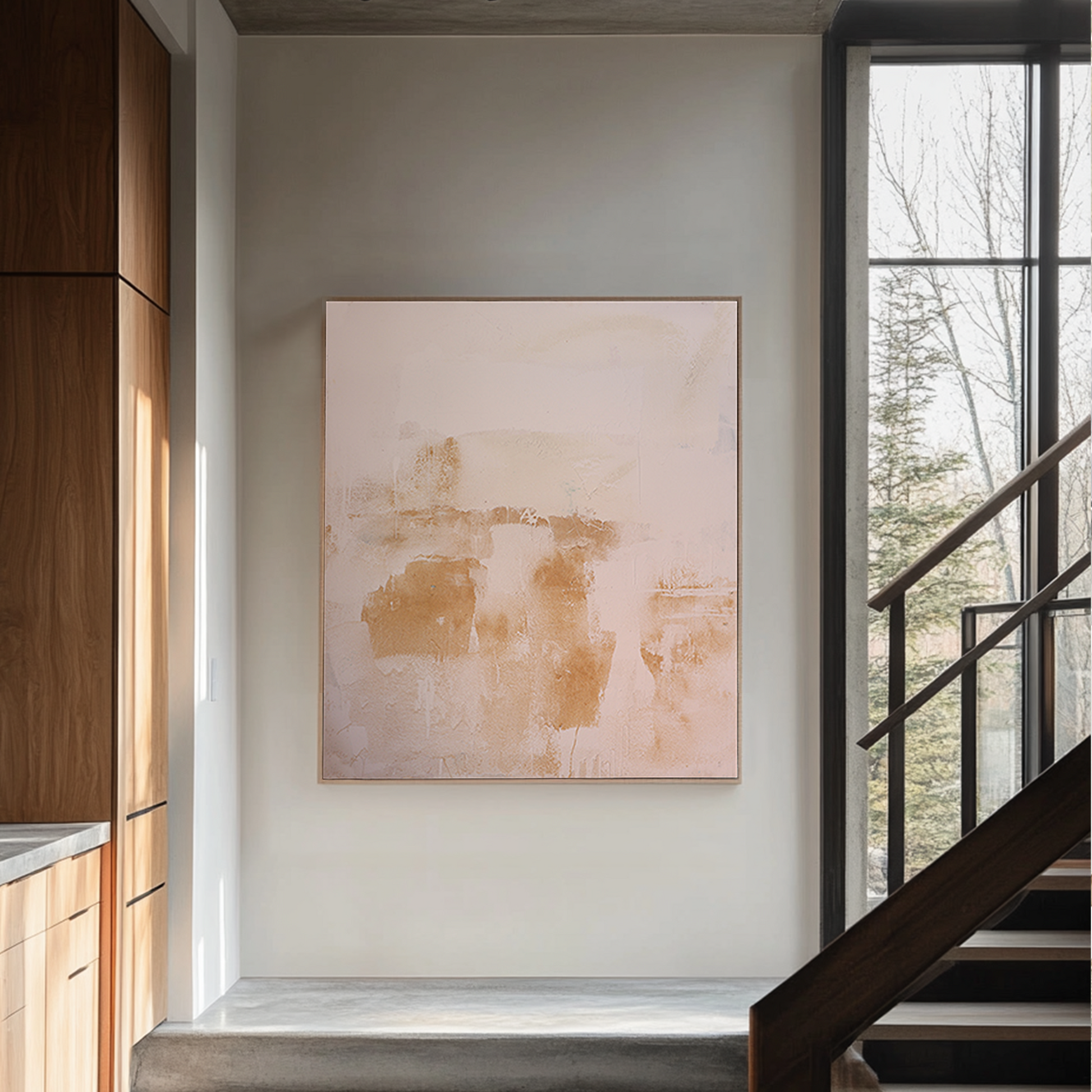 Wabi Sabi Art | Brown Abstract Art | Abstract Minimalist Art | Abstract Wall Art For Living Room #DF054