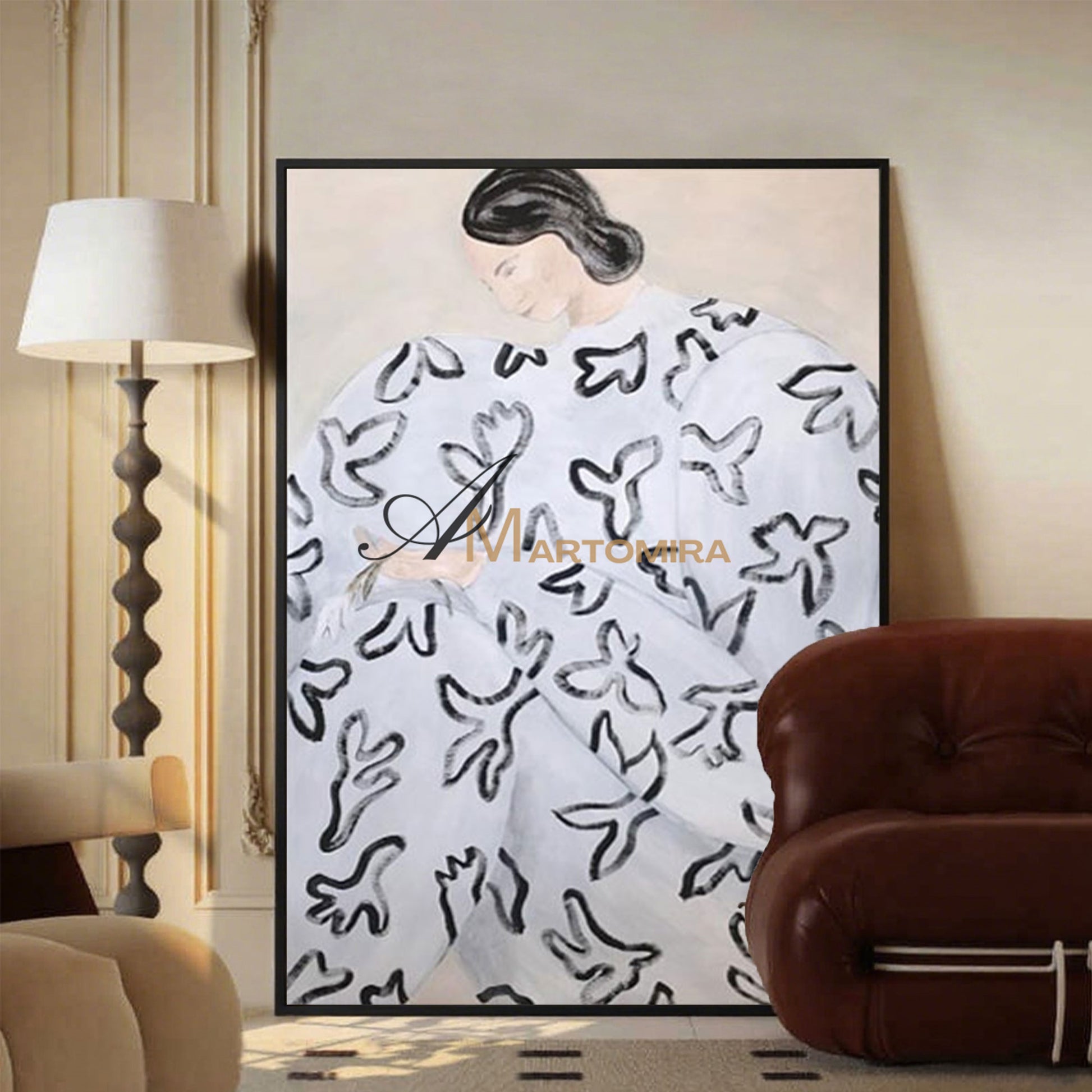 Large Canvas Wall Art | Abstract Woman Painting | Feminine Wall Art For Bedroom  #MF009