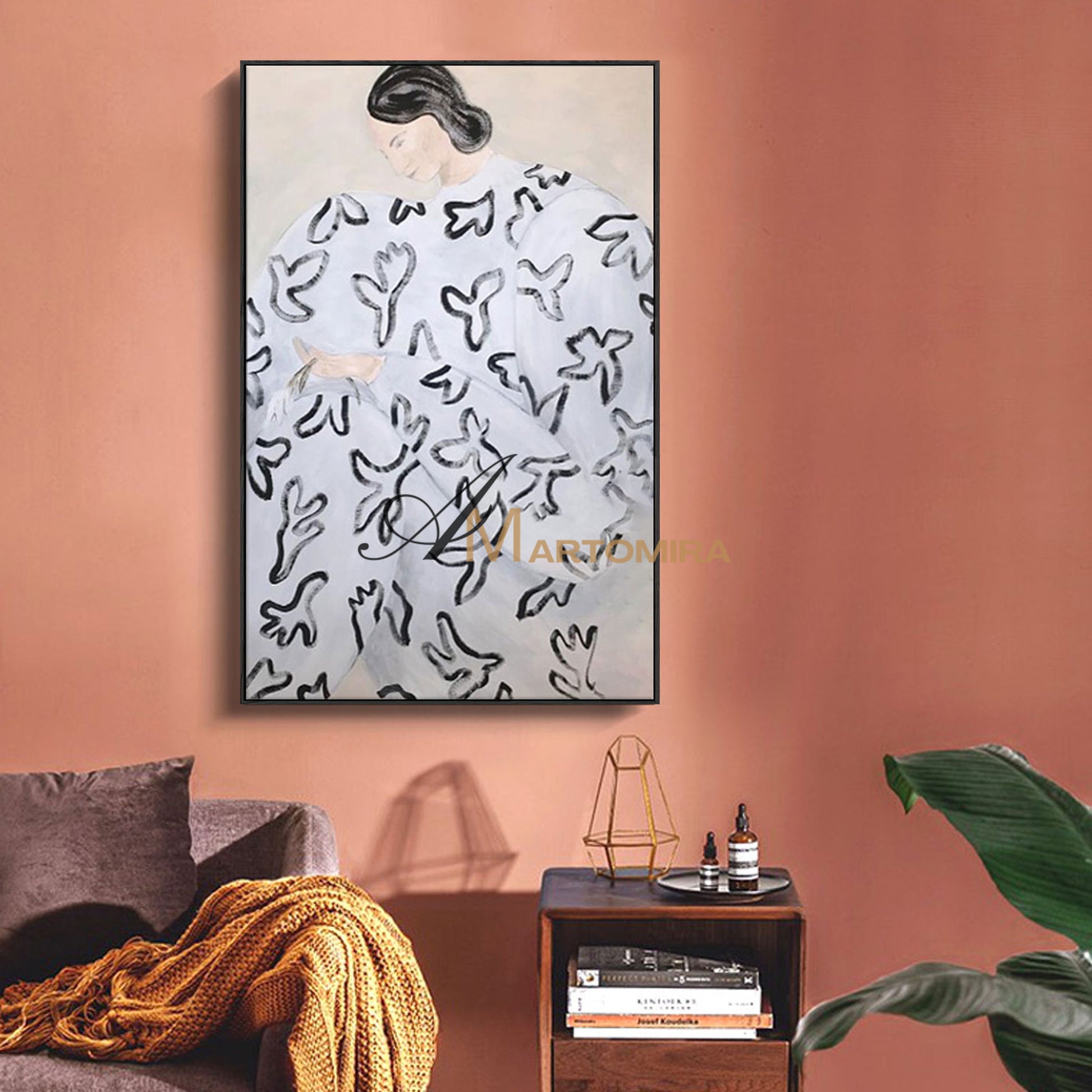 Large Canvas Wall Art | Abstract Woman Painting | Feminine Wall Art For Bedroom  #MF009