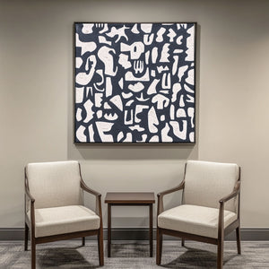 Black And White Abstract Art | Minimalist Paint | Abstract Geometric Art | Large Painting For Living Room #DF063