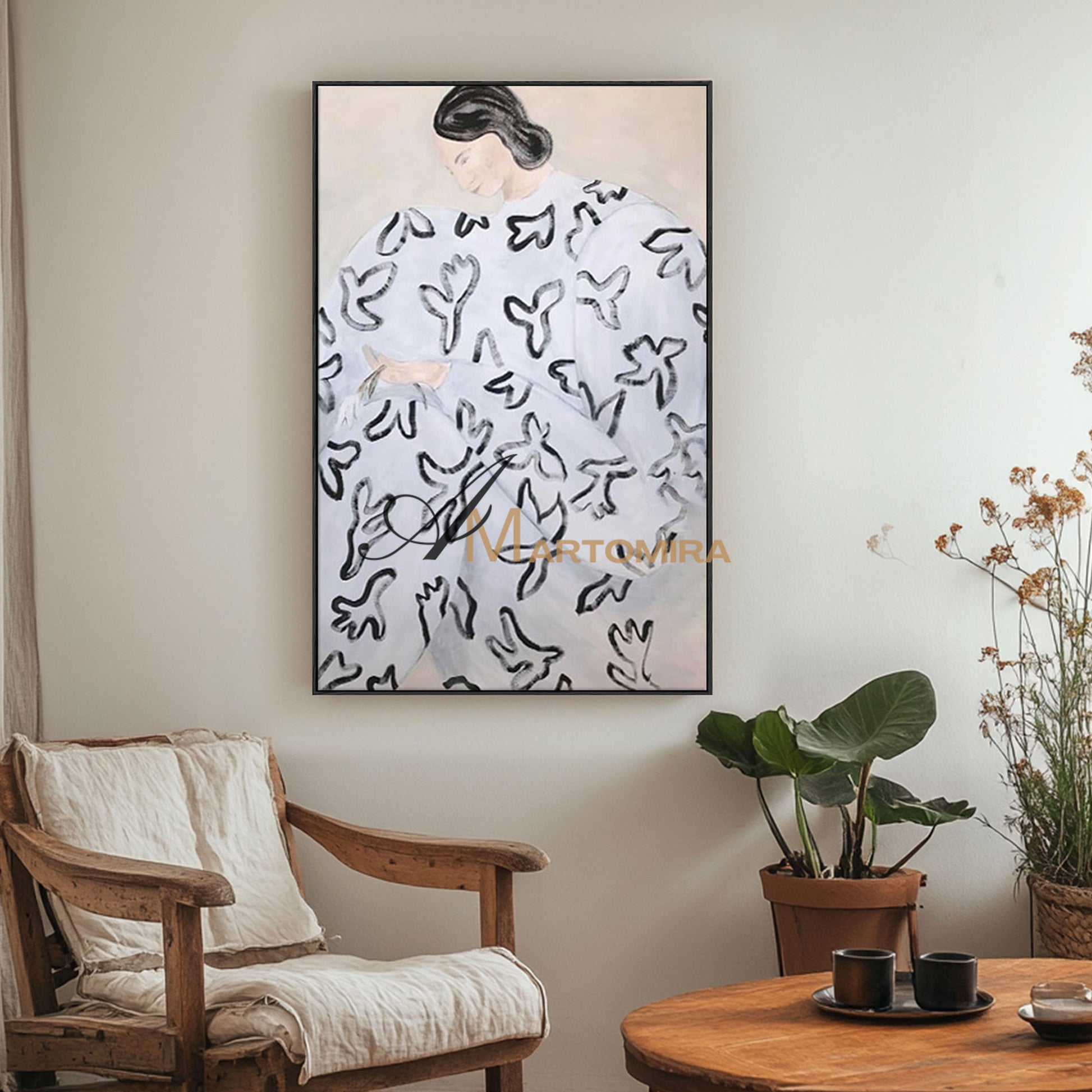 Large Canvas Wall Art | Abstract Woman Painting | Feminine Wall Art For Bedroom  #MF009