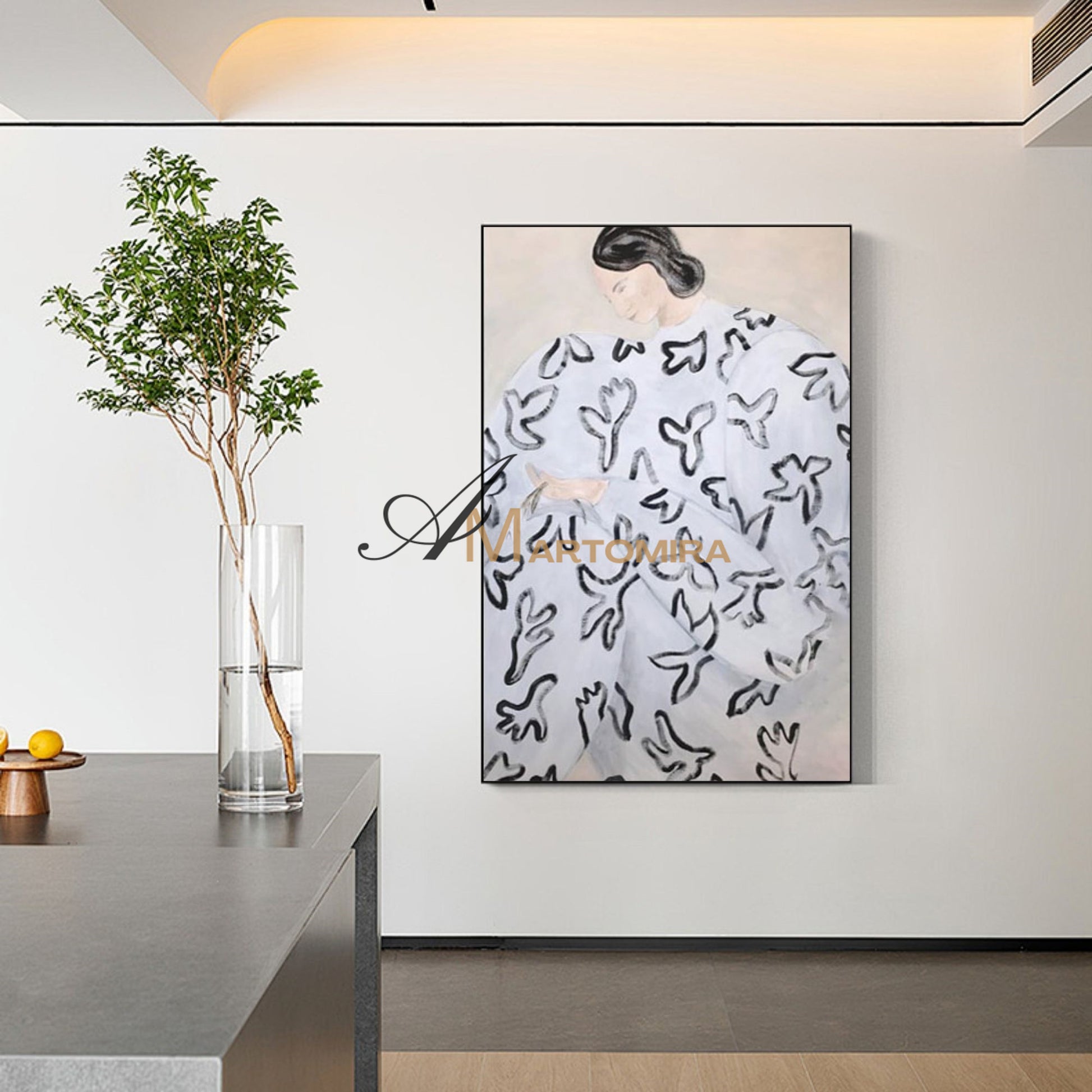 Large Canvas Wall Art | Abstract Woman Painting | Feminine Wall Art For Bedroom  #MF009
