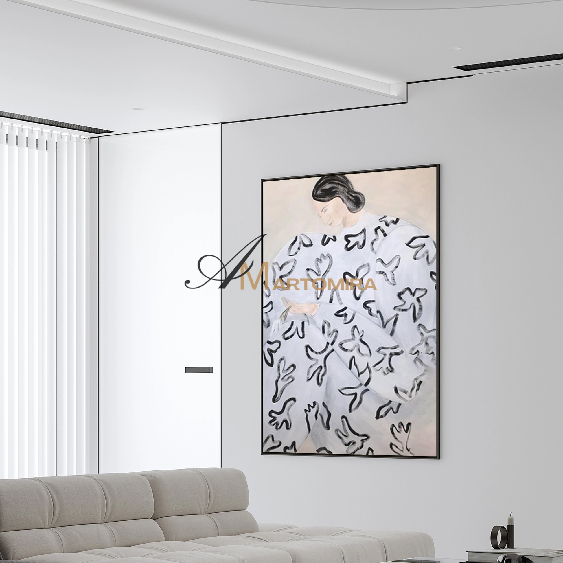 Large Canvas Wall Art | Abstract Woman Painting | Feminine Wall Art For Bedroom  #MF009