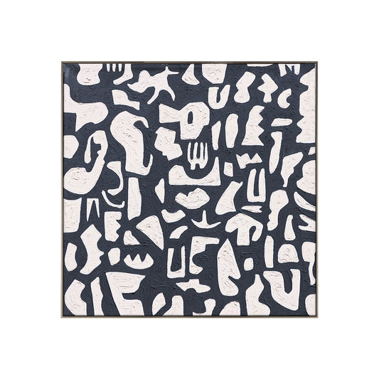 Black And White Abstract Art | Minimalist Paint | Abstract Geometric Art | Large Painting For Living Room #DF063