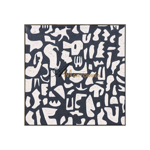 Black And White Abstract Art | Minimalist Paint | Abstract Geometric Art | Large Painting For Living Room #DF063