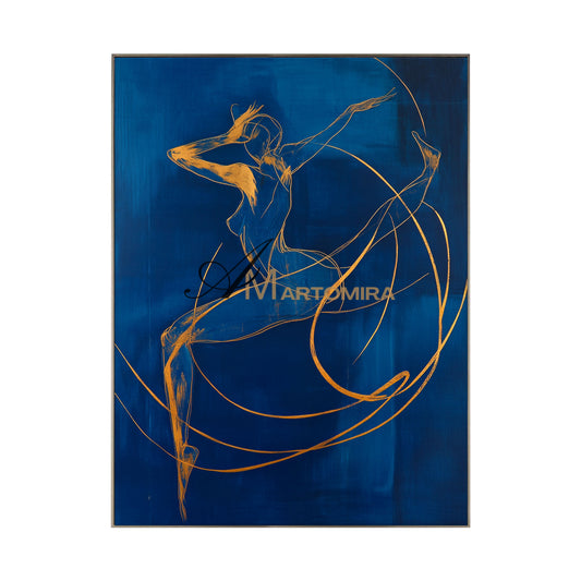 Blue Wall Art | Abstract Painting | Female Body Abstract Art | Canvas Art Wall Decor #AP039