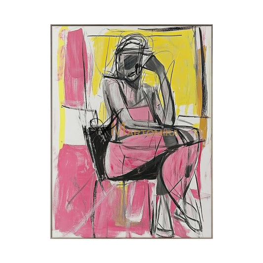 Abstract Painting Woman | Female Body Abstract Art | Abstract Wall Art | Living Room Painting #AP040