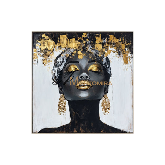 Portrait Painting | Women Painting | Black Women Wall Art | Large Canvas Wall Art #AP044
