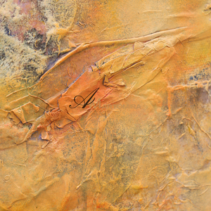 Textured Wall Art | Abstract Textured Canvas Art | Gold Acrylic Paint #DF034