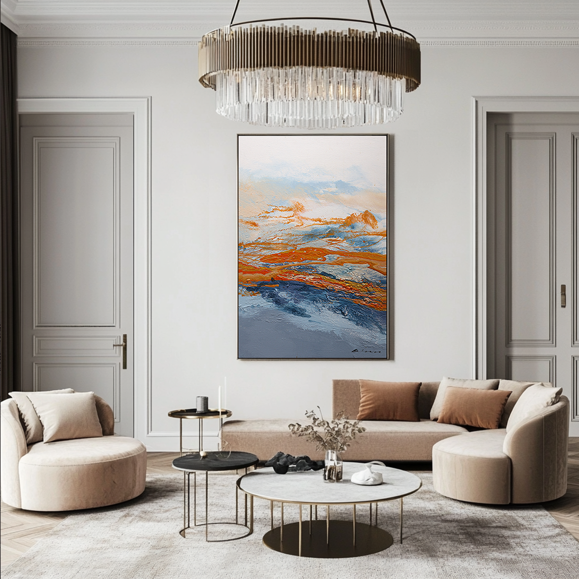 Landscape Wall Art | Ocean Abstract Painting | Abstract Wall Art | Paintings For Living Room #DF059