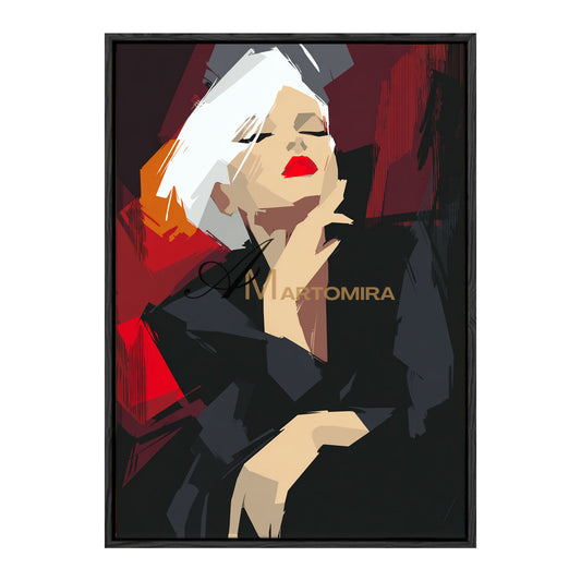 Painting Art Woman | Red And Black Wall Art | Abstract Lady Painting | Modern Art #AP008