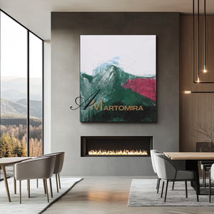 Abstract Landscape Art | Mountain Landscape Art | Green Abstract Art | Wall Art For Living Room   #DF050