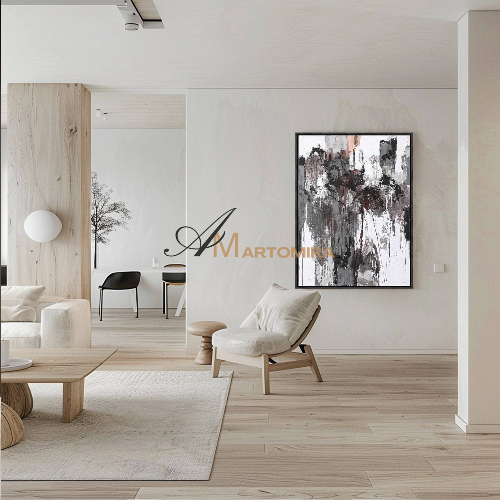 Black And White Canvas Art | Modern Abstract Art | Large Art Canvas #DF029