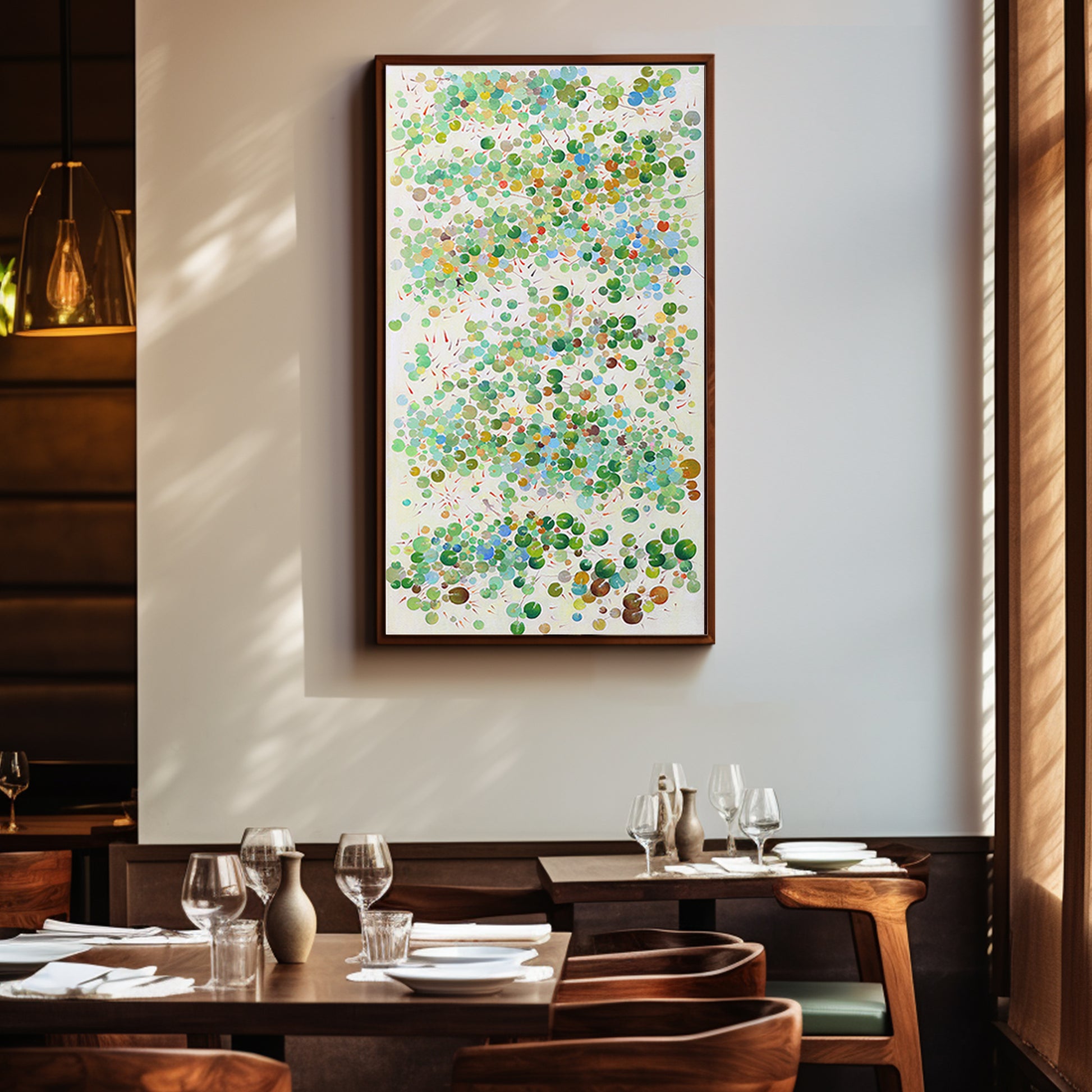 Green Abstract Art | Absrract Circle Paintings | Modern Abstract Art | Wall Art For Bedroom #DF031