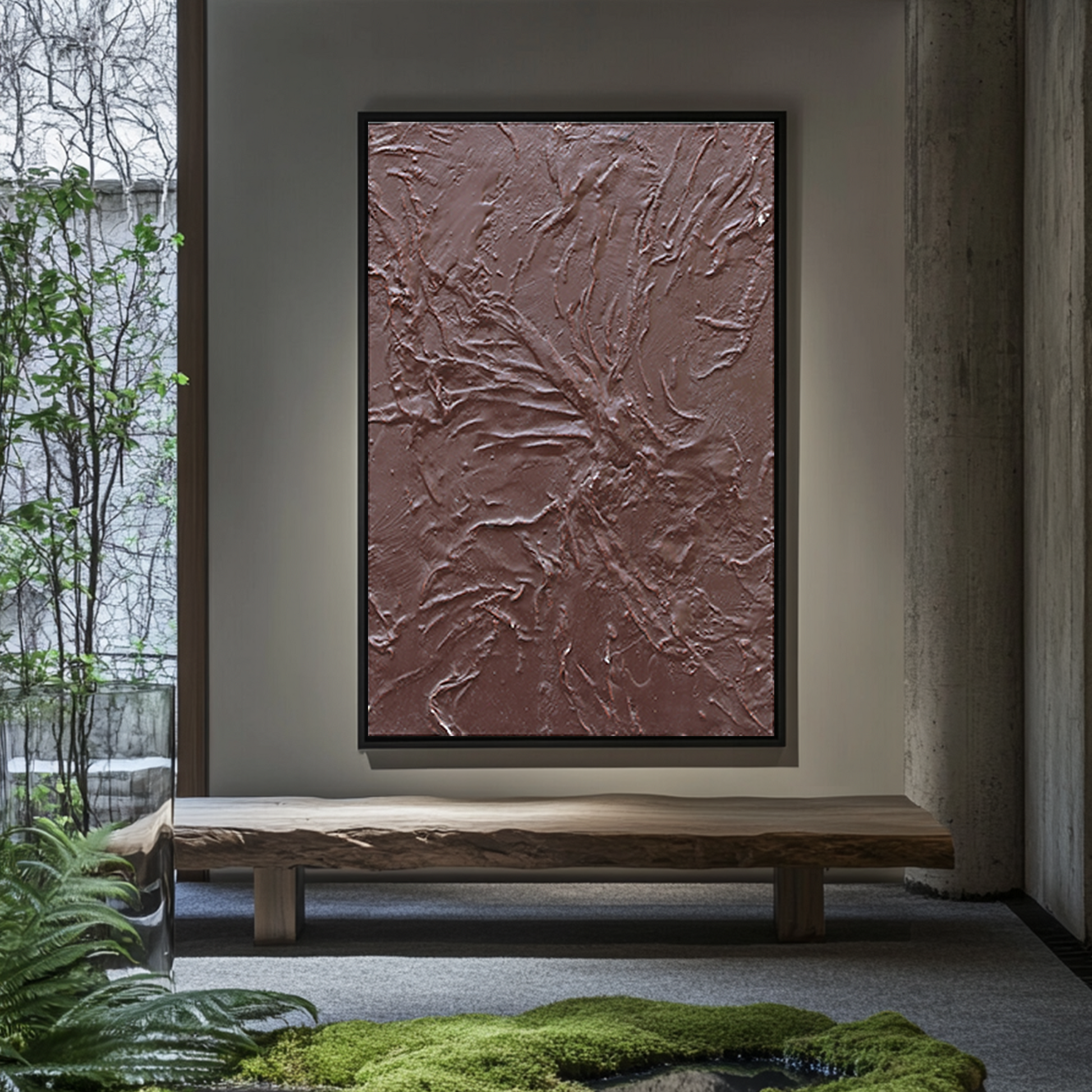 Large Textured Wall Art | Brown Wall Art | Textured Canvas Art | Modern Abstract Art #DF046