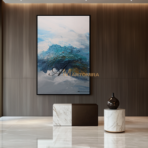 Abstract Landscape Art | Abstract Painting Mountains | Landscape Wall Art For Living Room #DF058