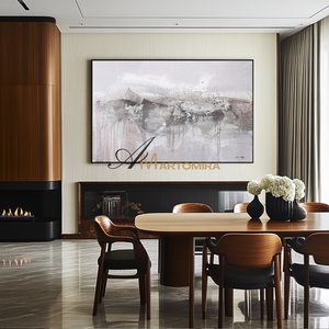 Large Art Canvas | Grey Wall Art | Wabi Sabi Wall Art | Paintings For Living Room #DF027