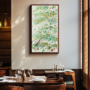 Green Abstract Art | Absrract Circle Paintings | Modern Abstract Art | Wall Art For Bedroom #DF031