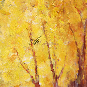 Landscape Wall Art Canvas | Autumn Painting | Tree Painting | Paintings For Living Room #DF023