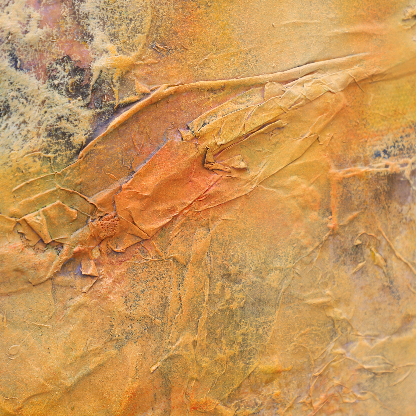 Textured Wall Art | Abstract Textured Canvas Art | Gold Acrylic Paint #DF034