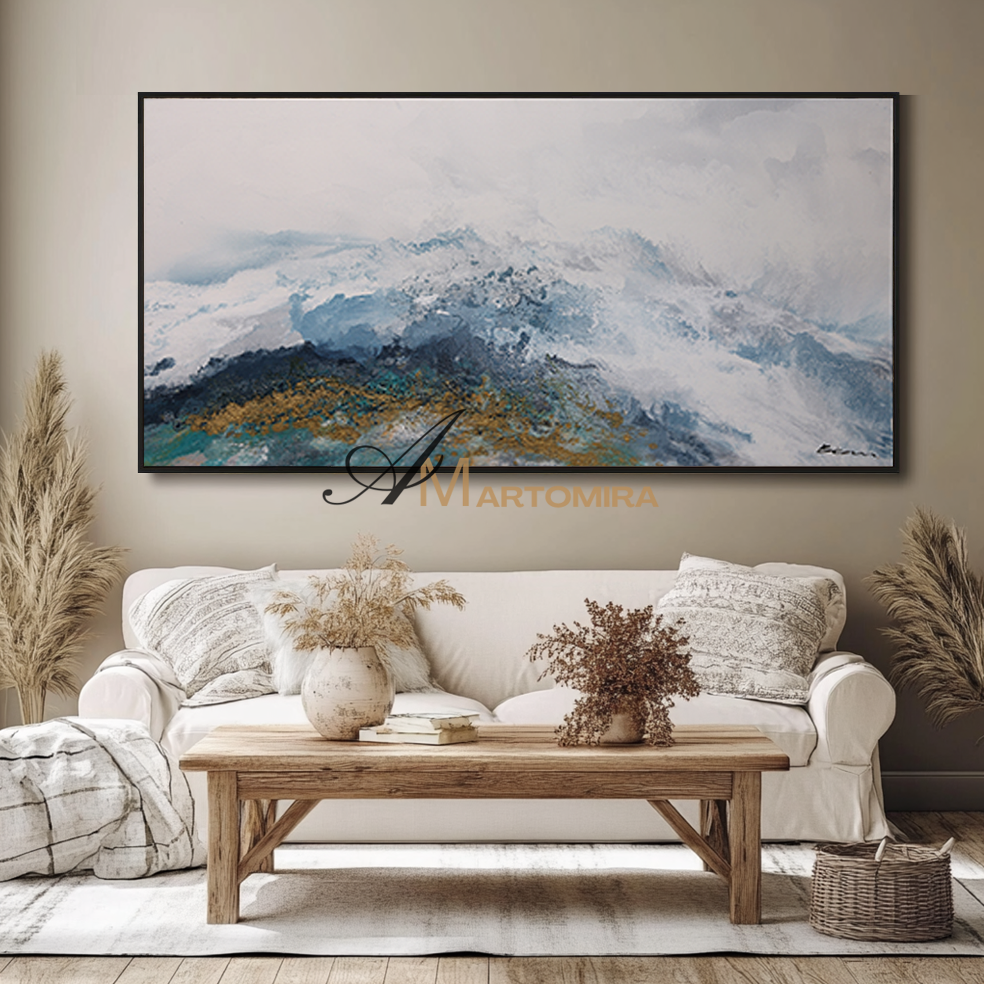 Landscape Wall Art | Abstract Painting Mountains | Abstract Landscape Art | Canvas Painting Wall Decor #DF055